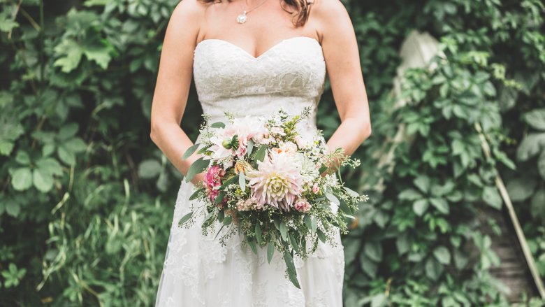 Model in wedding dress