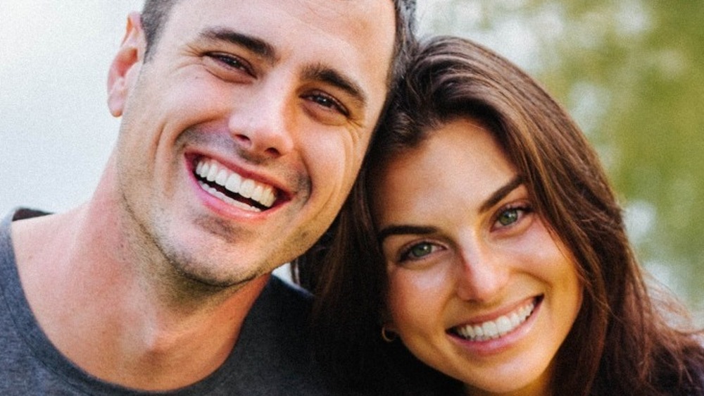 Ben Higgins and his fiancée smiling