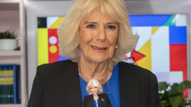 Queen Camilla with lookalike Barbie doll