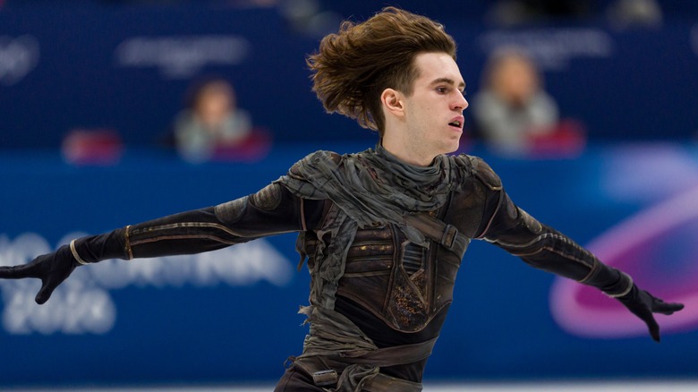 Mikhail Shaidorov competing at the 2026 Winter Olympics