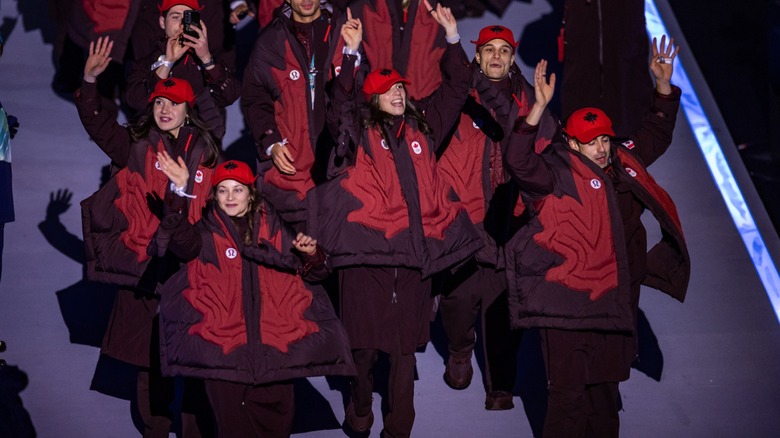Team Canada in the San Siro during the Winter Olympic opening ceremony