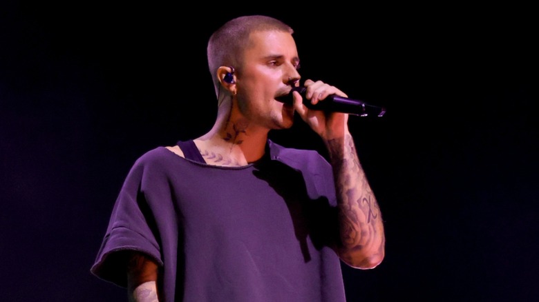 Justin Beiber performs on the Coachella stage in 2026