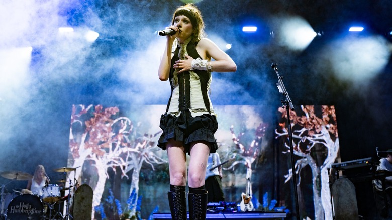 Holly Humberstone performing onstage during the second weekend of Coachella 2026