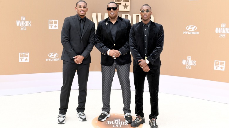 Mercy Miller, Master P, and Hercy Miller, shoulder to shoulder on the red carpet at the 2026 BET Awards