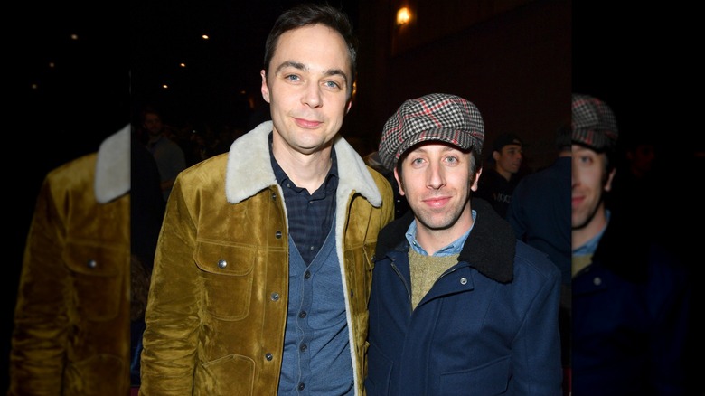 Jim Parsons and Simon Helberg posing together at the "Blindspotting" premiere during the Sundance Film Festival in Park City, Utah (2018)