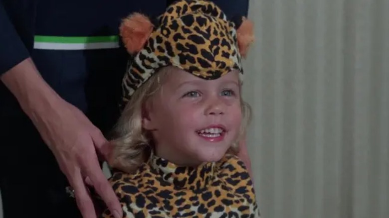 Erin Murphy wearing a cheetah costume