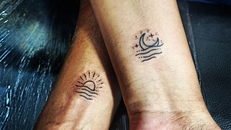 Matching Sun and Moon Tattoos for Best Friends - wide 7