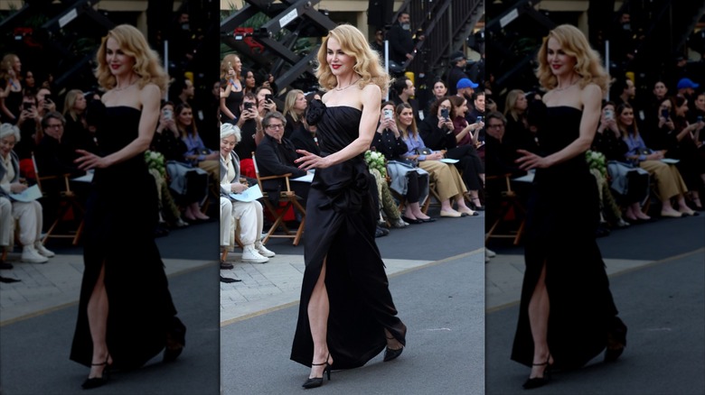 Nicole Kidman walking and smiling at Vogue World 2025