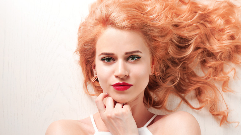 woman with strawberry blonde hair