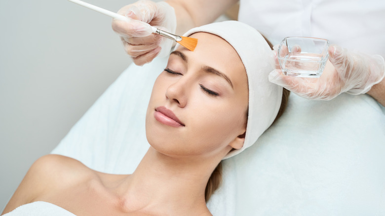 A woman getting a facial 