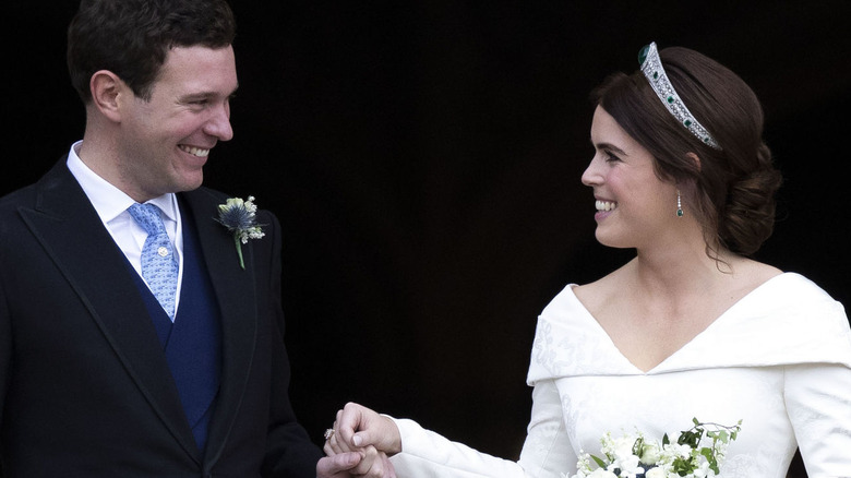 Jack Brooksbank and Princess Eugenie at their wedding