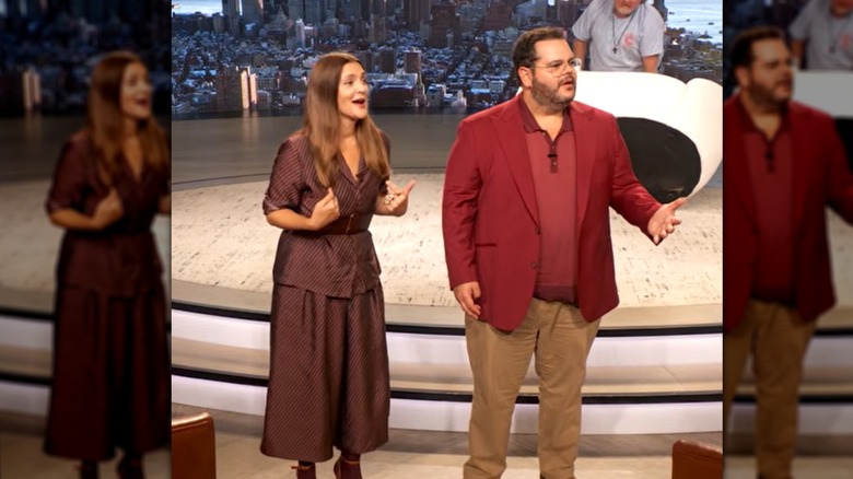 Drew Barrymore interviewing Pauly Shore on "The Drew Barrymore Show."