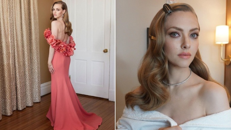 Amanda Seyfried in pink dress