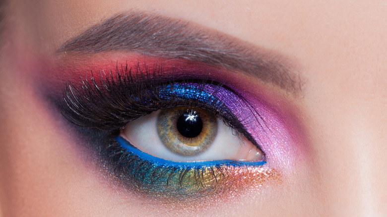 Woman in colorful eyeshadow