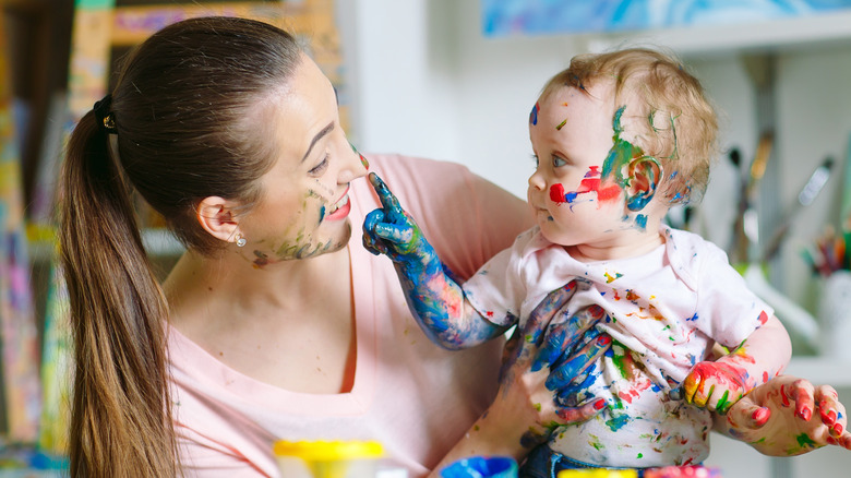 Mother and child painting