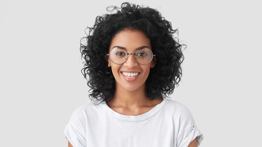 Woman wearing glasses