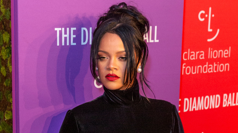 Rihanna with hair up
