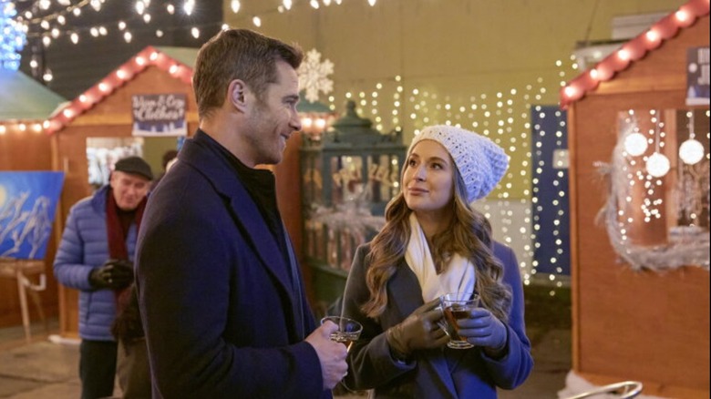Luke Macfarlane and Alexa PenaVega in Taking a Shot at Love