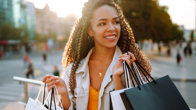 Woman holding shopping bags