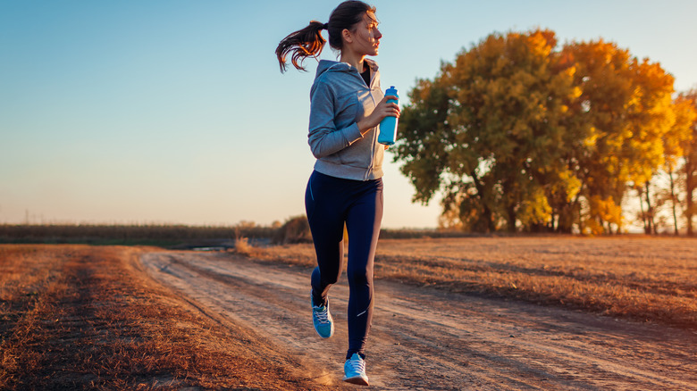 woman running jogging outside