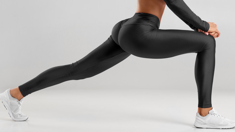 woman leggings stretching