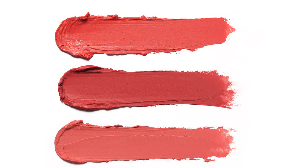 Lipstick colors on white background