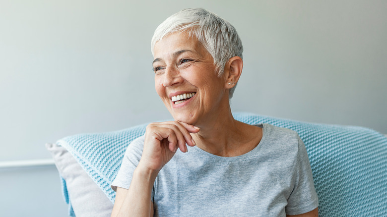 Woman with gray hair