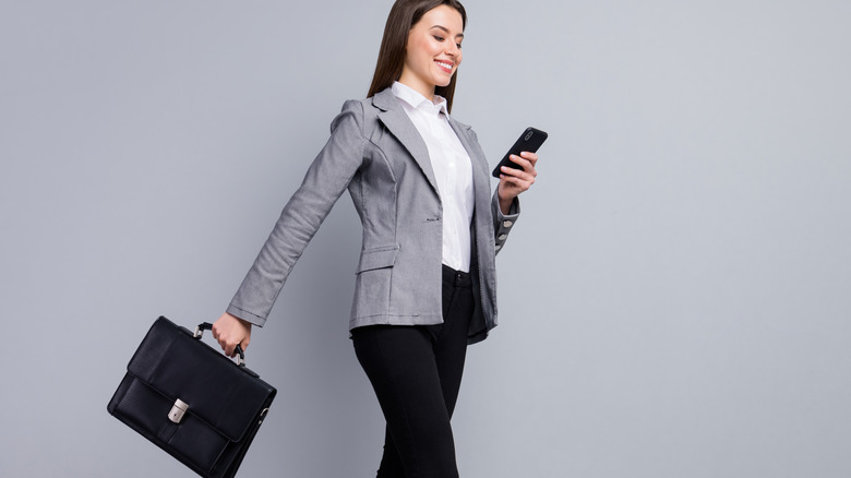 Woman smiling in workwear