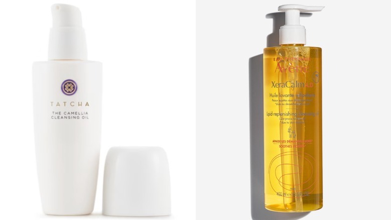 Tatcha and Avene cleansing oils