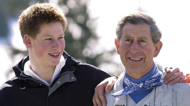 Prince Harry and King Charles III smiling