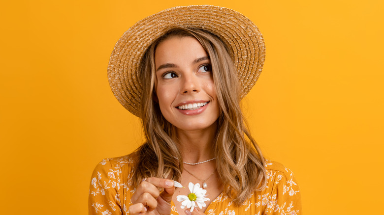 Woman in yellow dress