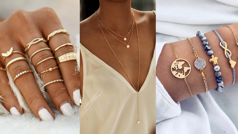 Three different SHEIN best-selling jewelry styles