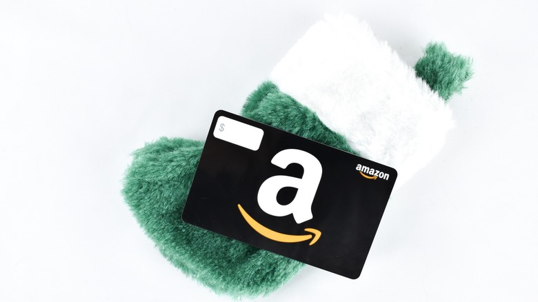 Amazon gift card with Christmas stocking