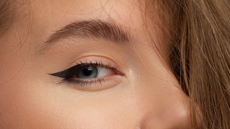 woman with winged eyeliner