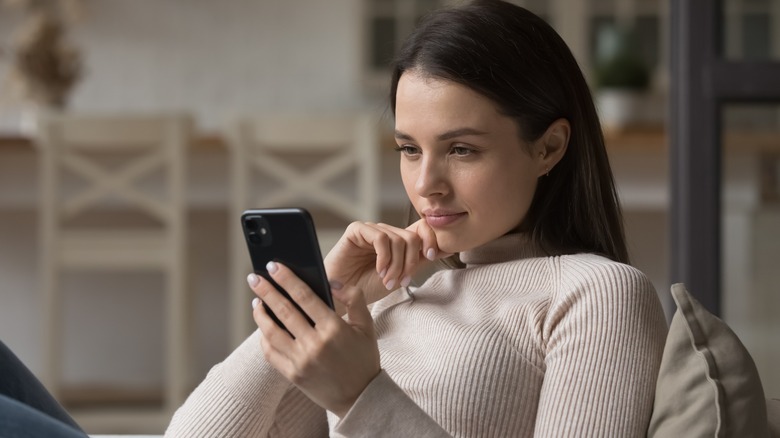 Woman looking at phone