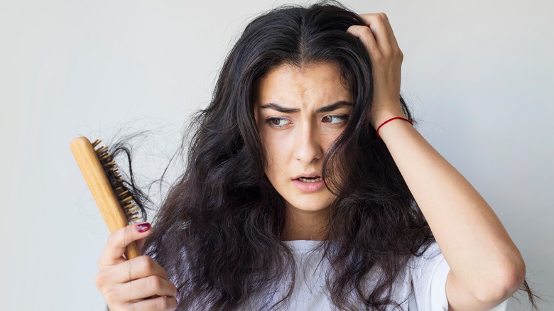 Woman losing hair