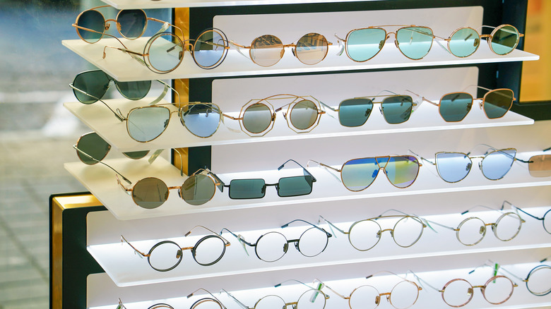 Rack of sunglasses 
