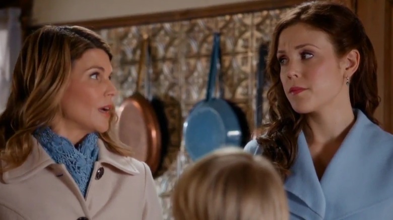 Lori Loughlin and Erin Krakow looking at each other