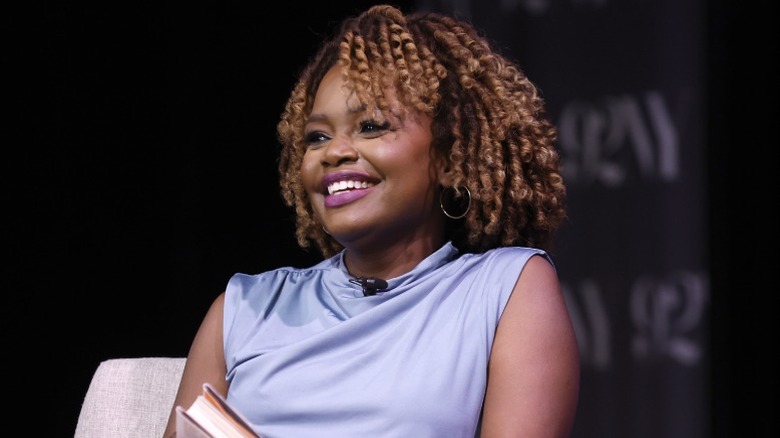 Karine Jean-Pierre onstage discussing "So Gay For You" at 92NY in New York City (2025)