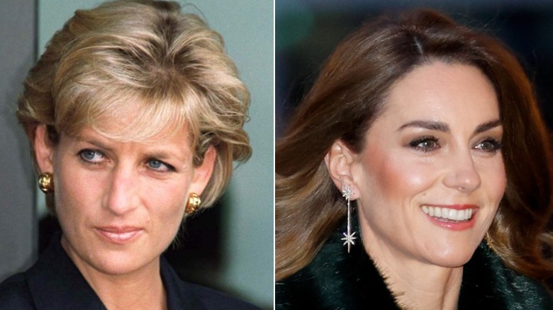 Split image of Princess Diana and Princess Catherine