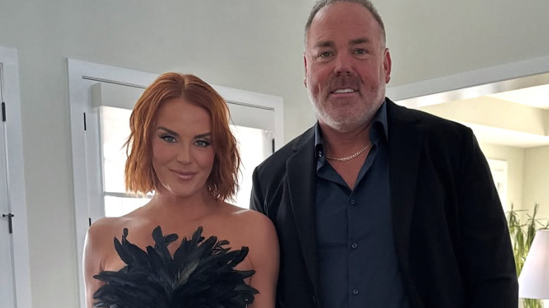 Whitney and Justin Rose all dressed up at a home in Salt Lake City, UT