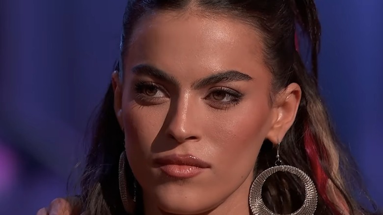 A close-up of Sarah Jane Nader after a performance on "Dancing with the Stars"