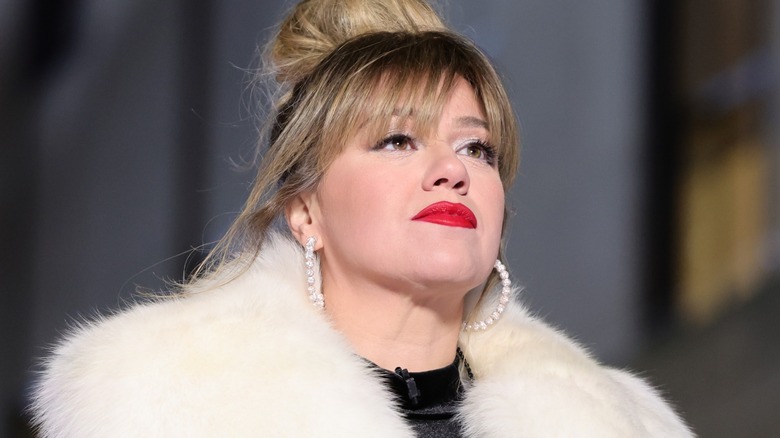 A close-up of Kelly Clarkson in New York in 2023.