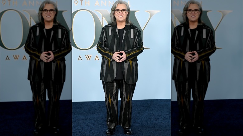 Rosie O'Donnel posing on the 2026 Tony Awards red carpet