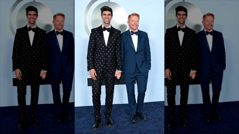 Justin Mikita and Jesse Tyler Ferguson on the 2026 Tony Awards red carpet