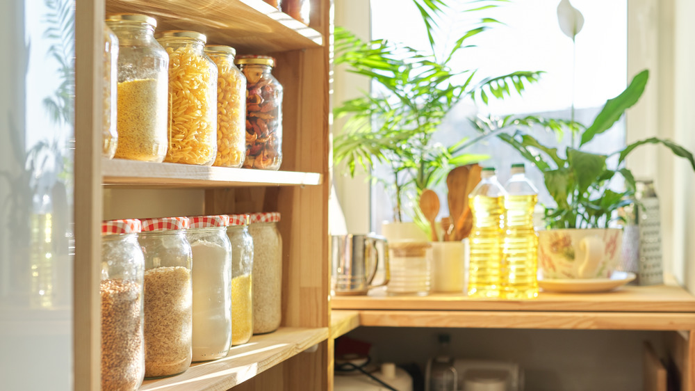 Pantry of full jars 