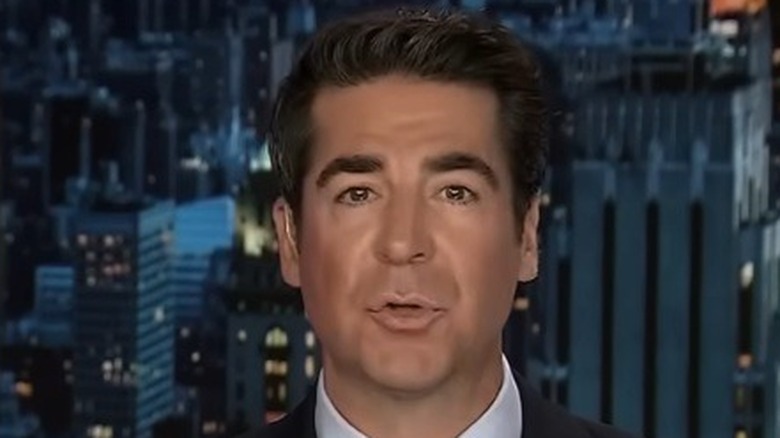 Closeup of Jesse Watters during his Fox News show "Jesse Watters Primetime"