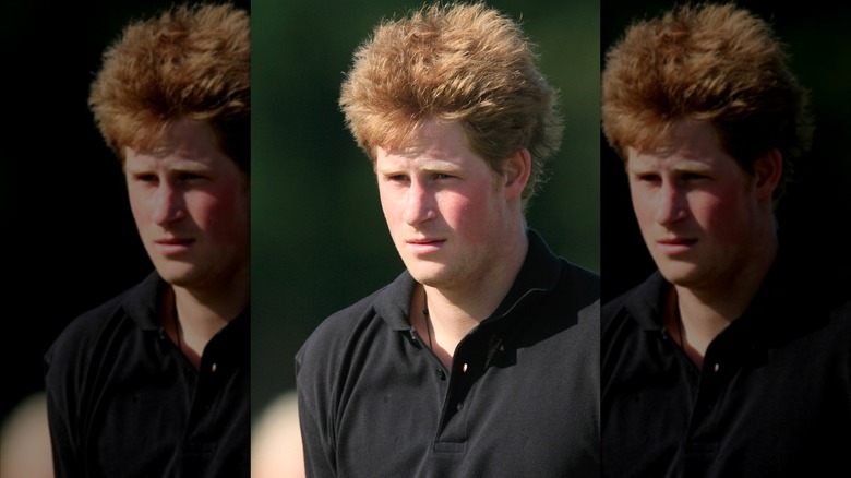 Prince Harry at a polo match in Gloucester, 2008.