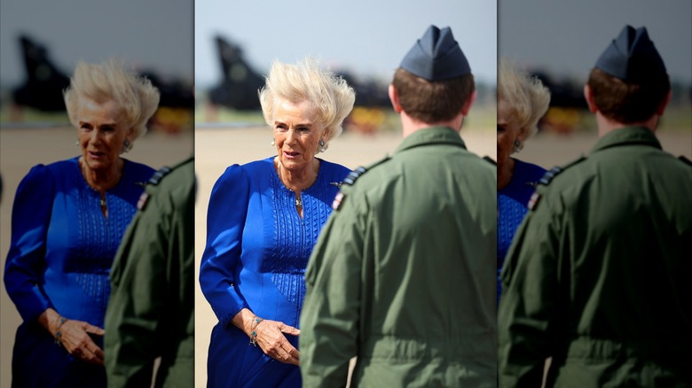 Queen Camilla visting RAF Leeming in Northallerton, 2024.