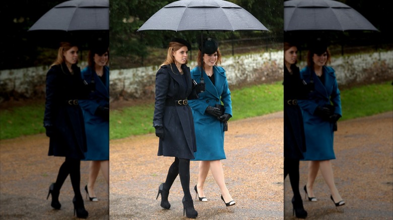 Princess Beatrice and Princess Eugenie at Sandringham